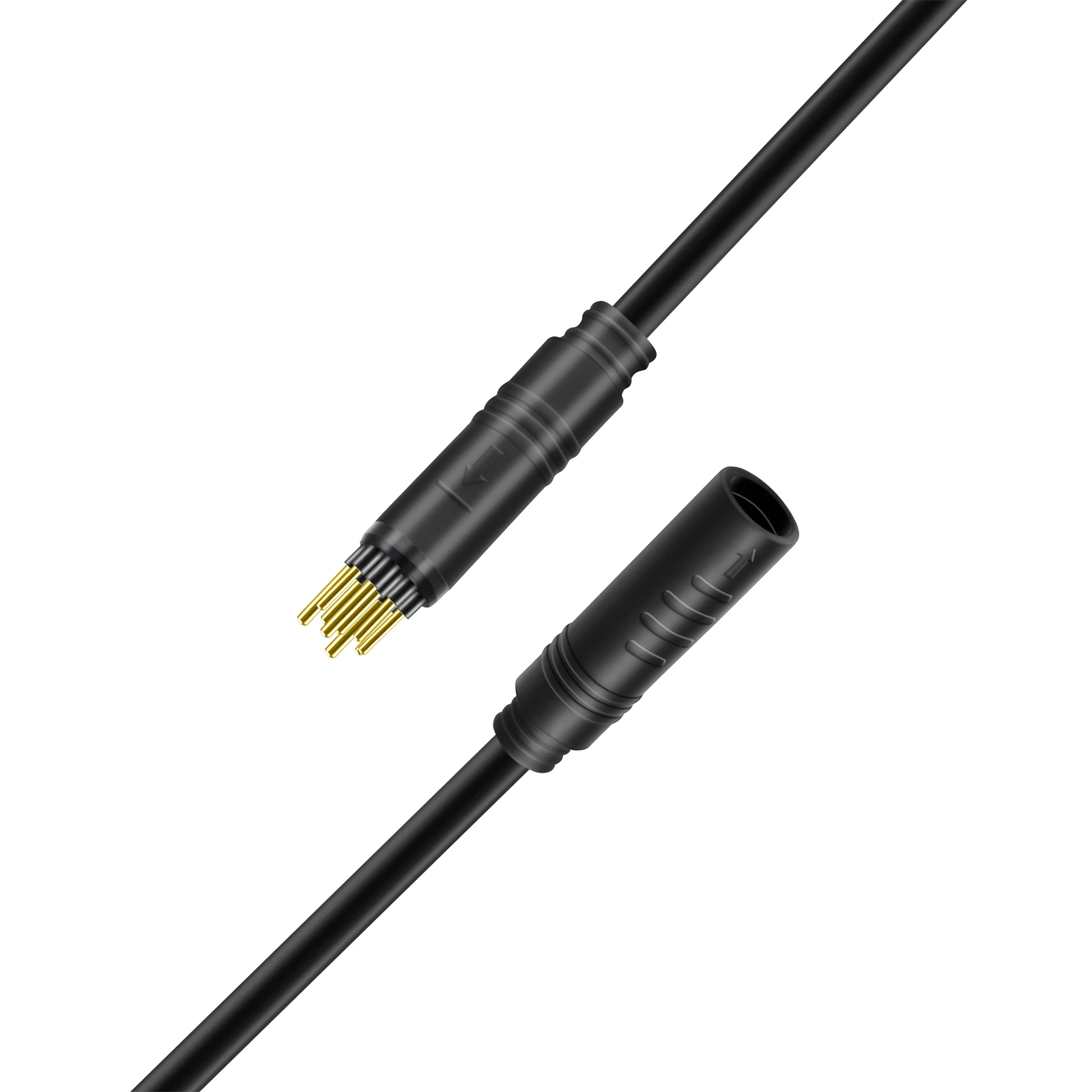 Electric Bike Plug Connector Electric Bicycle Cable 9-pin E-Bike Hub Motor Extension Cable &ndash; Female to Male Connector (60/120cm) Golden & SM Type Available