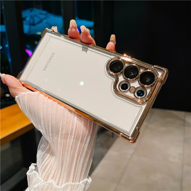 Luxury Transparent Plating Frame Phone Case - Premium Protective Cover
