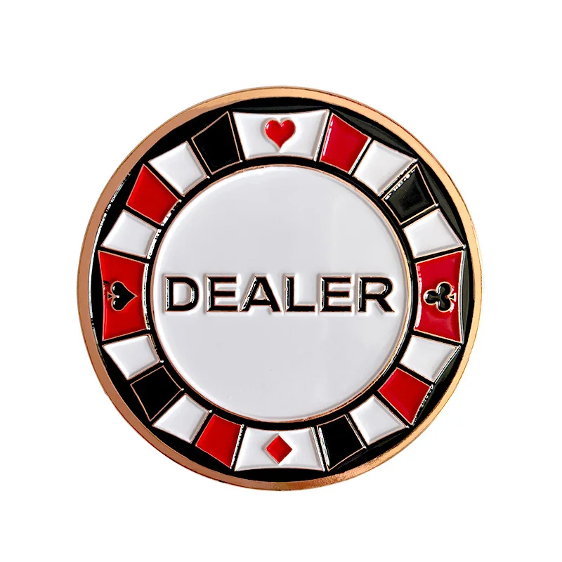 Golden Metal Poker Dealer Button 49mm Taxas Holdem Poker Accessory