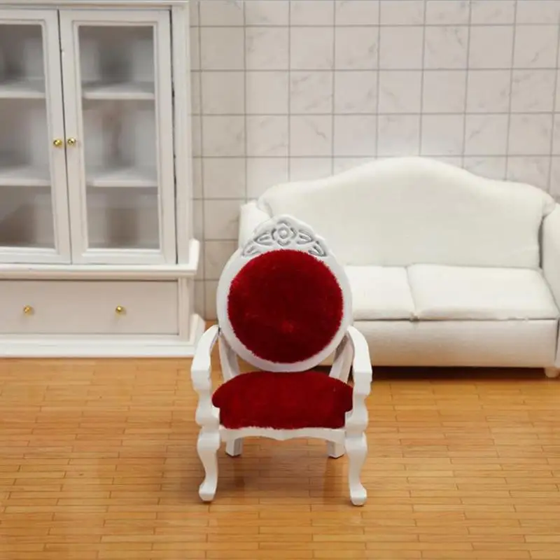 1Pcs 1/12 Dollhouse Mini Sofa Stool Chair Pillow Furniture for Dollhouse Decor 6