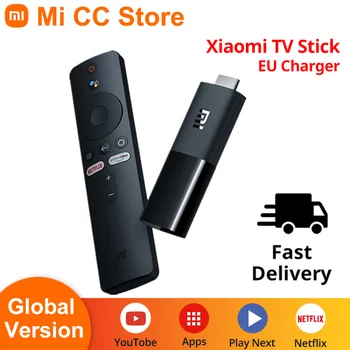 글로벌 버전 샤오미 미 TV 스틱 안드로이드 TV 9.0 HDR 1080P 1GB RAM 8GB ROM 휴대용 미니 TV 동글 와이파이 구글 어시스턴트