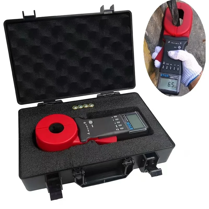 ETCR2100A+ ETCR2100C+ Digital Display Clamp Ground Earth Resistance Tester 1-200&Omega; Loop Resistance Measure Device Plus JA55