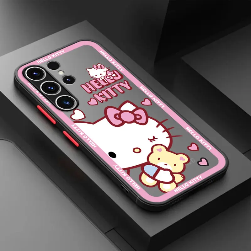 thumbnail image 1 of Funda a prueba de golpes para Samsung S23, S22, Ulrta, 5G, S21, FE, S20 Plus, S10e, borde suave, mate, PC, Kuromi, Hello Kitty, Cinnamoroll, 1 of 5