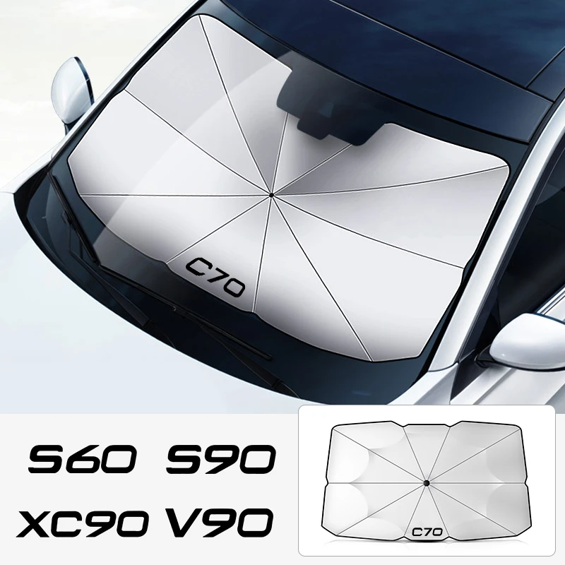 Foldable Windshield Sun Shade For Volvo XC60, S60, XC40 & More – Blocks Heat & UV Rays, Easy To Store