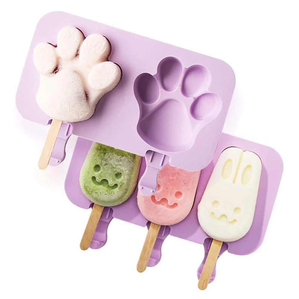 Silicone DIY Ice Cream Popsicle Maker with Lid