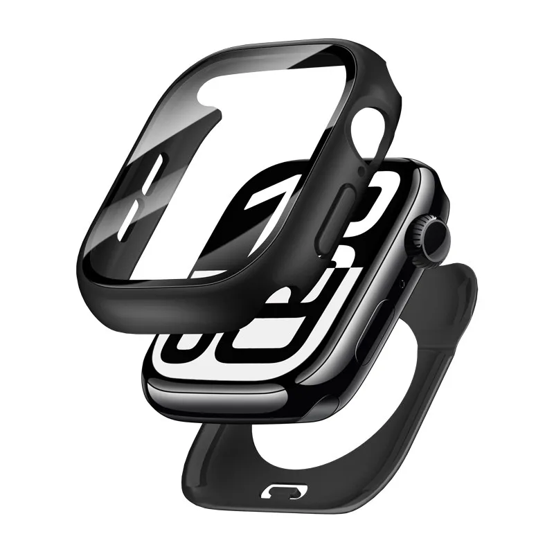 All-in-One Waterproof Apple Watch Protective Case with Tempered Glass Screen Shield
