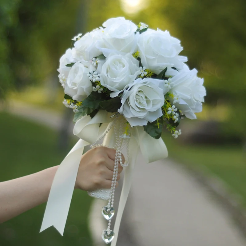 Wedding Romantic Bouquet Love Crystal pendant Hand Bouquet Bride for Wedding Decoration Valentine's Day Confession Party Church