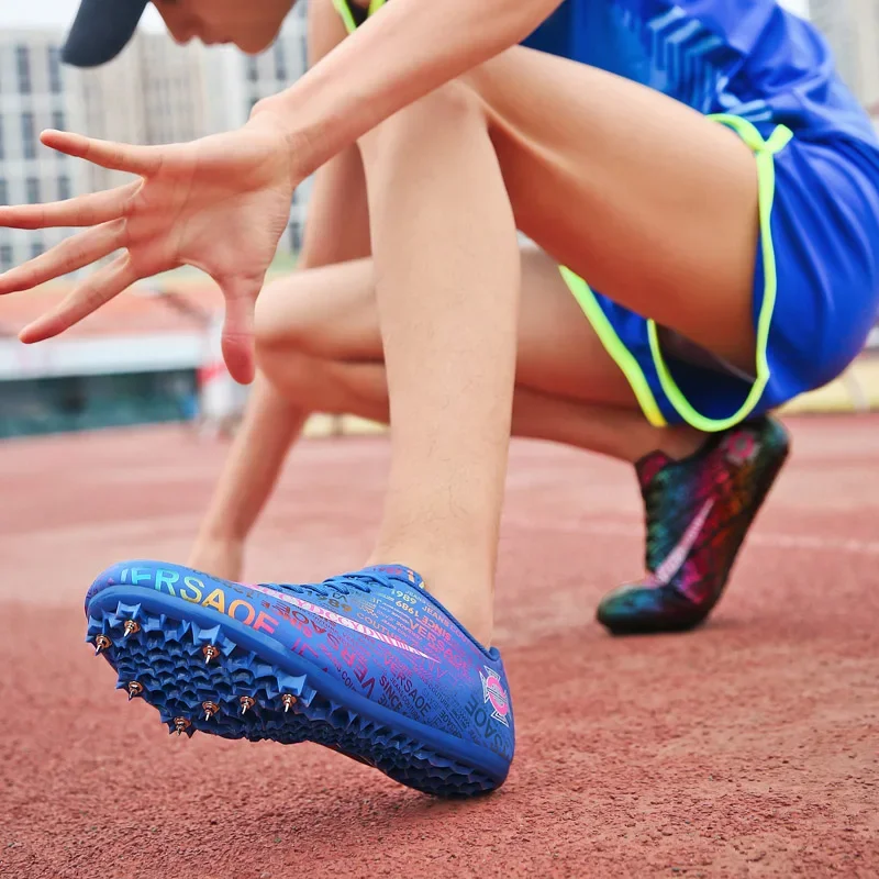 34-46 Men Kids Track Field Training Spikes Shoes Women Athlete Running Shoes Men Spike Racing Sneakers Plus Size