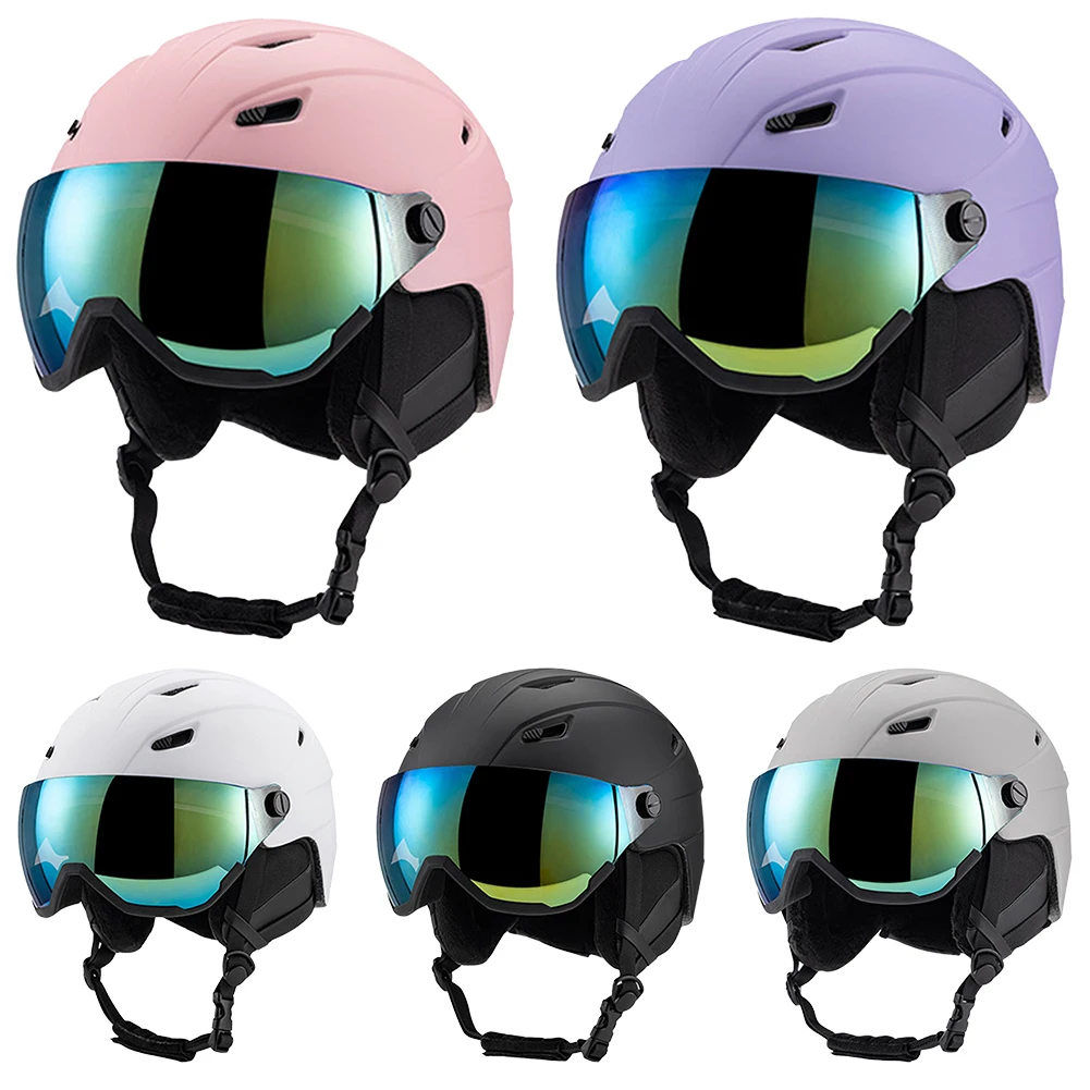 

Skiing Helmet Goggles Professional Snowboard Helmet Adjustable Safety PC EPS Integrally Molded Helmets for Outdoor Snow Sports
