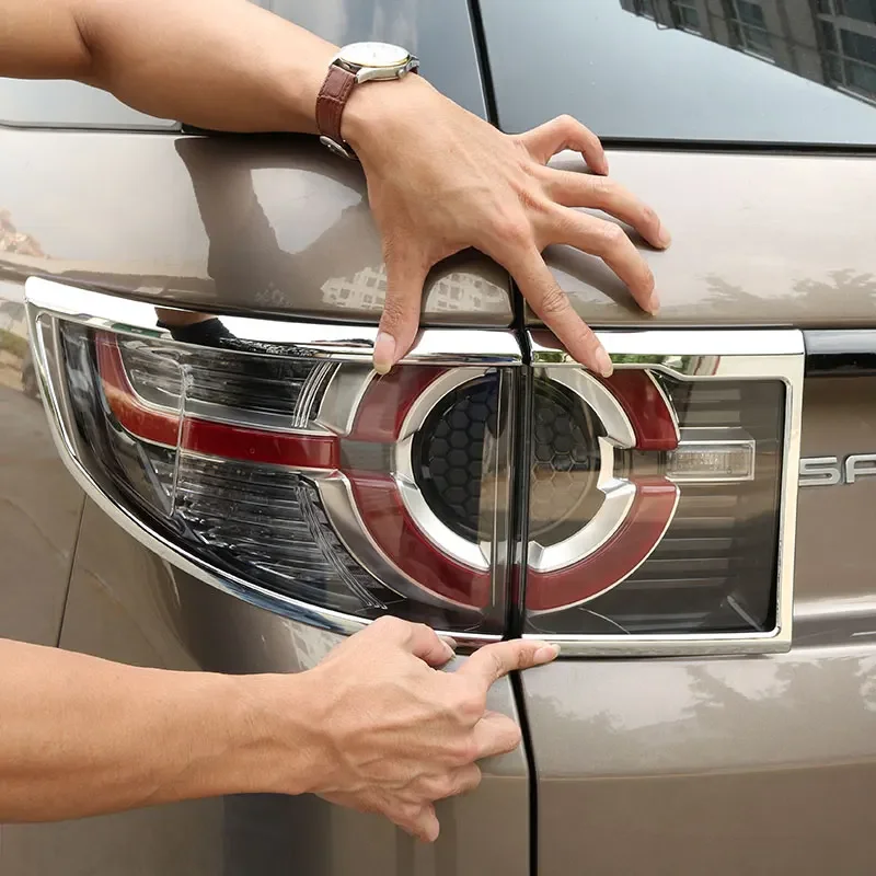 

For Land Rover Discovery Sport 2015-2019 ABS Silver Car Rear Tail Light Lamp Frame Cover Trim Sticker Car Accessories