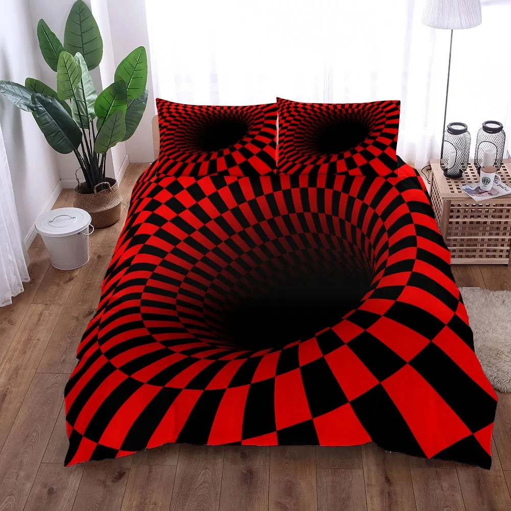 

Magical Space Optical Art Bedding Set Single Twin Double Queen King Size Bed Linen Set and Pillowcase for Adults Kid Quilt Cover
