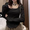 Autumn Winter Women's Long Sve Base irt Velvet Floing Slim Fit Warm Inner Wear T-irt round Ne Korean Sle Top