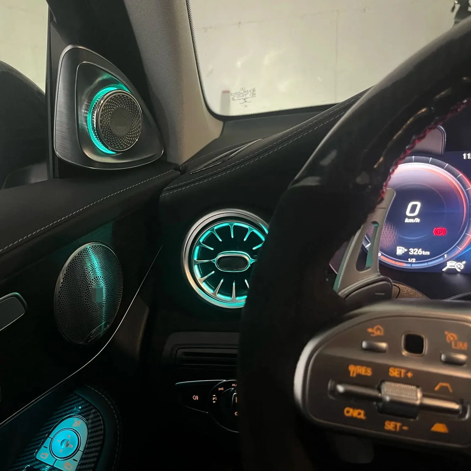 메르세데스-벤츠 4D 회전 트위터 C GLC E S-클래스 W213 W205 W222 W223 X253 RGB LED 발광 카 스피커 혼 개조