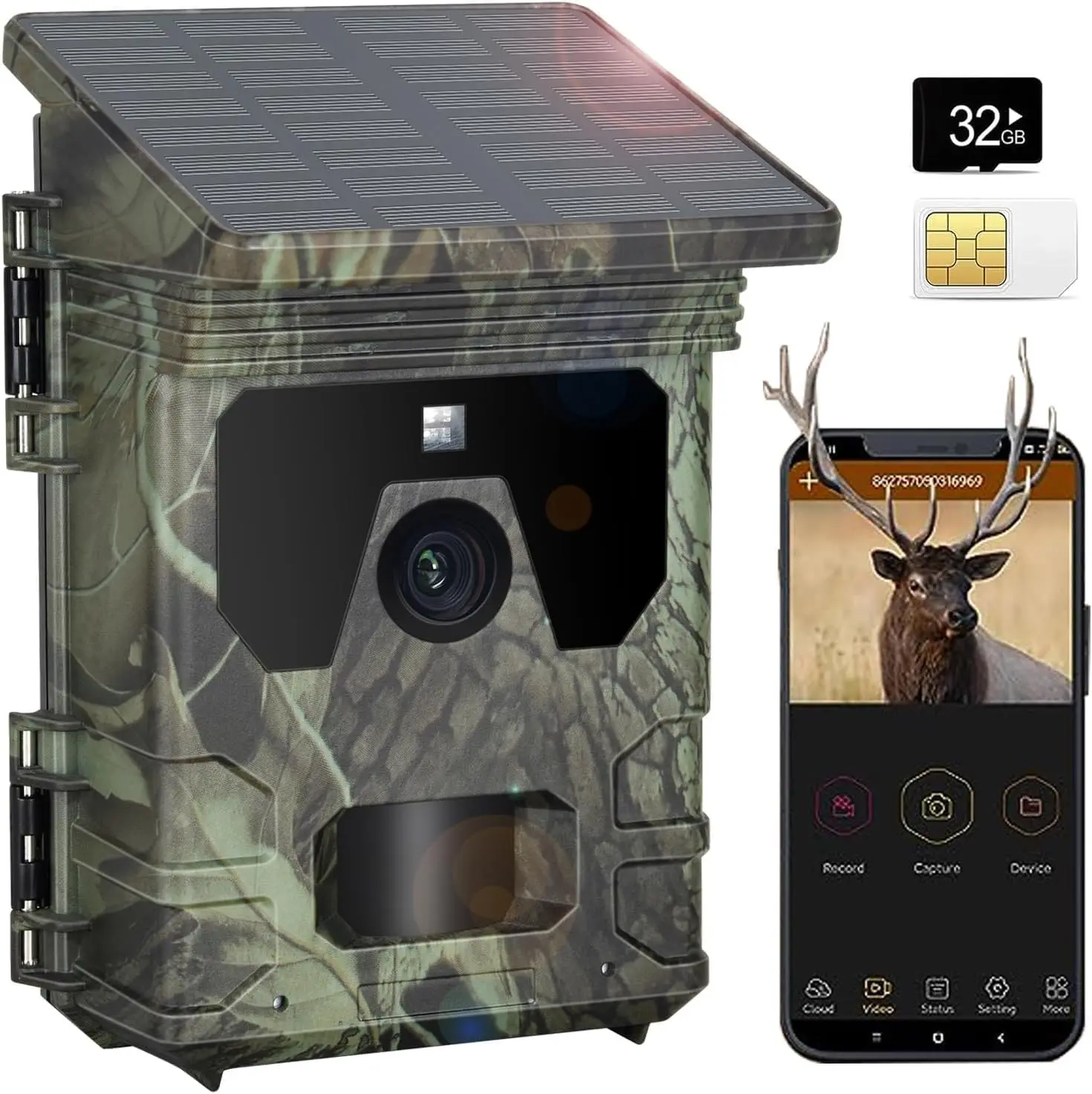 

Камера слежения 4G 4K 30MP APP охотничья камера с солнечной зарядкой камера для игр на открытом воздухе с функцией ночного видения и обнаружением на 120 ° для разведки дикой природы