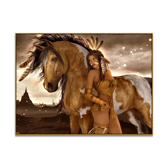 Indian Tribal Sexy Girl Animal Painting Ethnic Style Character Canvas  Painting Wall Art Print Picture For Living Room Home Decor - Painting &  Calligraphy - AliExpress