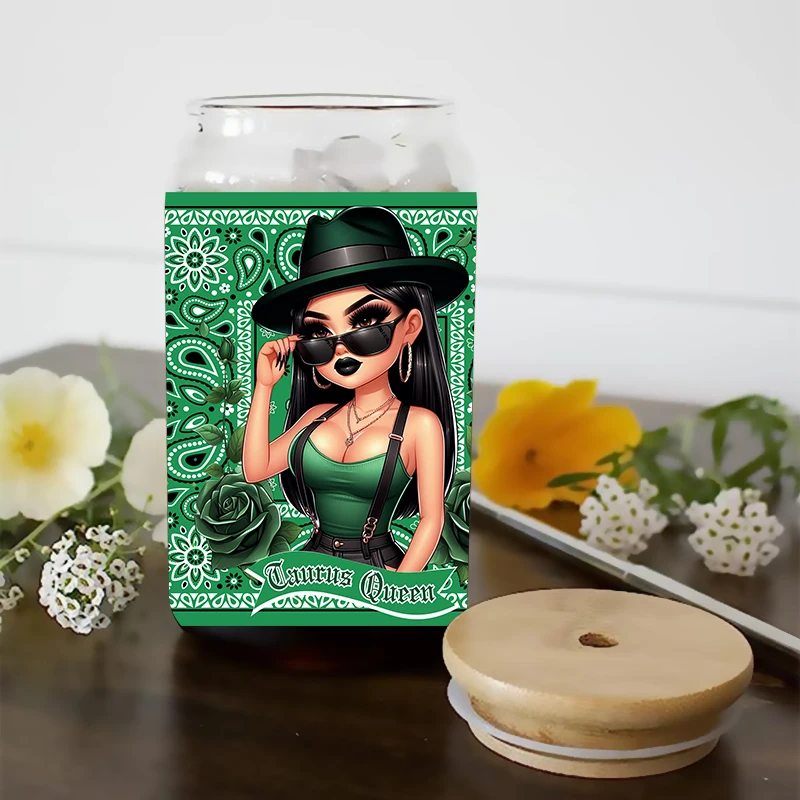 UV DTF Transfer Sticker Little Girl For The 16oz Libbey Glasses Wraps Bottles Cup Can DIY Waterproof Decals D18419