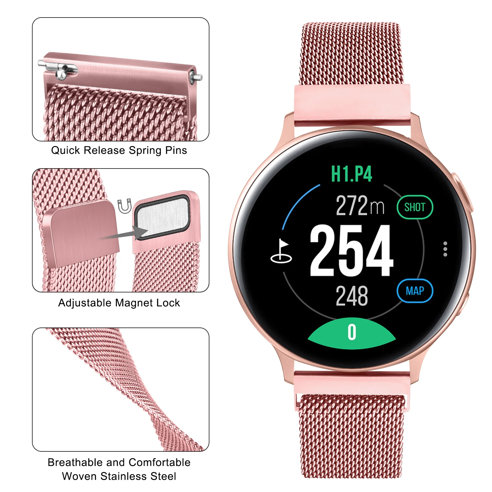 Versatile Smartwatch Strap, 20mm/22mm, Multiple Styles Available