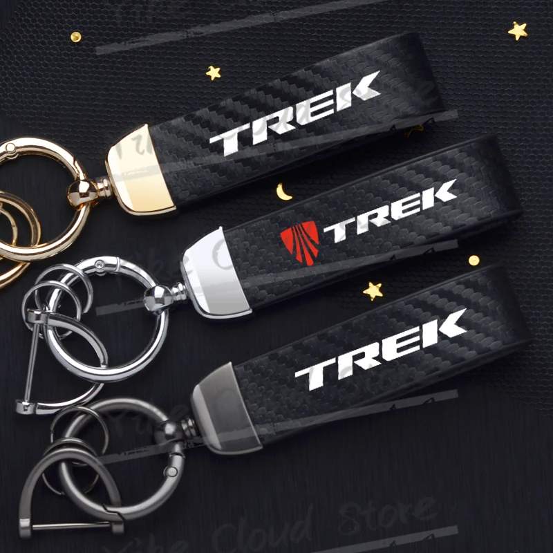 Porte-clés en cuir texturé en Fiber de carbone, imprimé Ultra HD pour vélo tout-terrain TREK, accessoires de moto