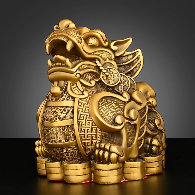 

Decoration: Pure copper unicorn pixiu, living room, office desktop, brass, money auspicious beast