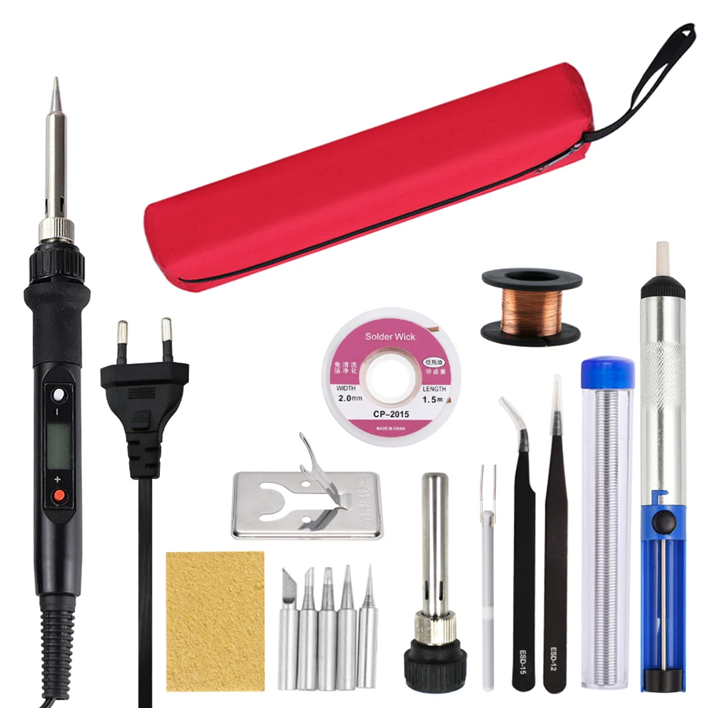 110 Sodder 80W-Soldering-Iron-LCD-Display-Temperature-Adjustable-220V-110V-Solder ...