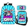 3pcs Friday Night Funkin Backpack with Crossbody Bag Cartoon Pen Case Kawaii Girls Boys Children Rucksack Kids Teenagers Bag 6