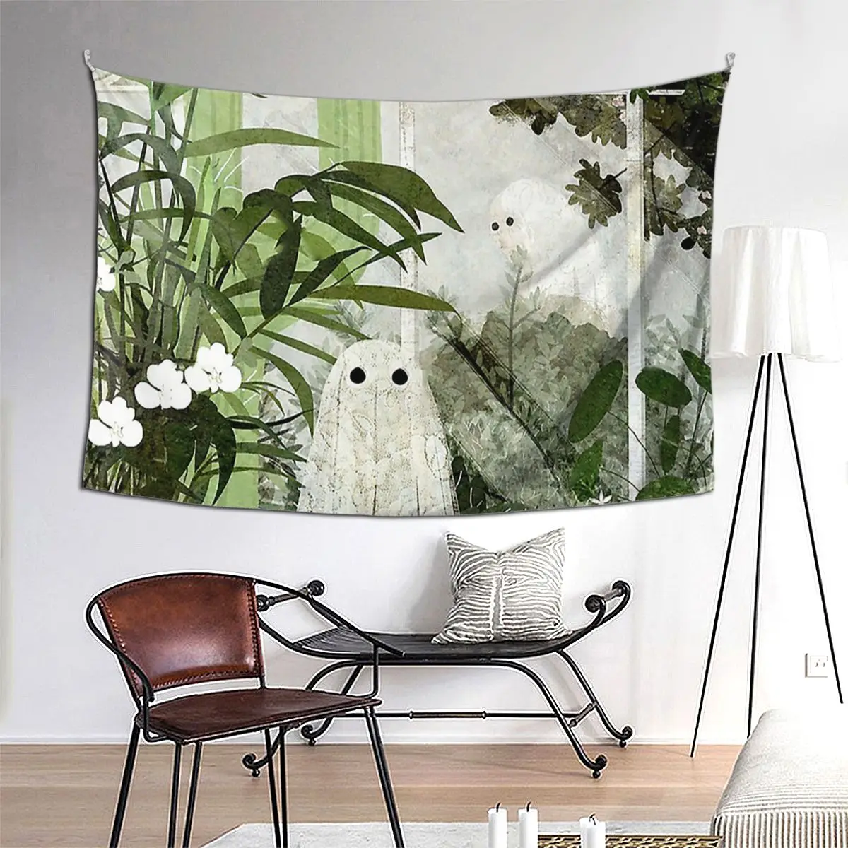 

There's A Ghost In The Greenhouse Again Tapestry Art Wall Hanging Aesthetic Home Decoration Tapestries for Living Room Bedroom