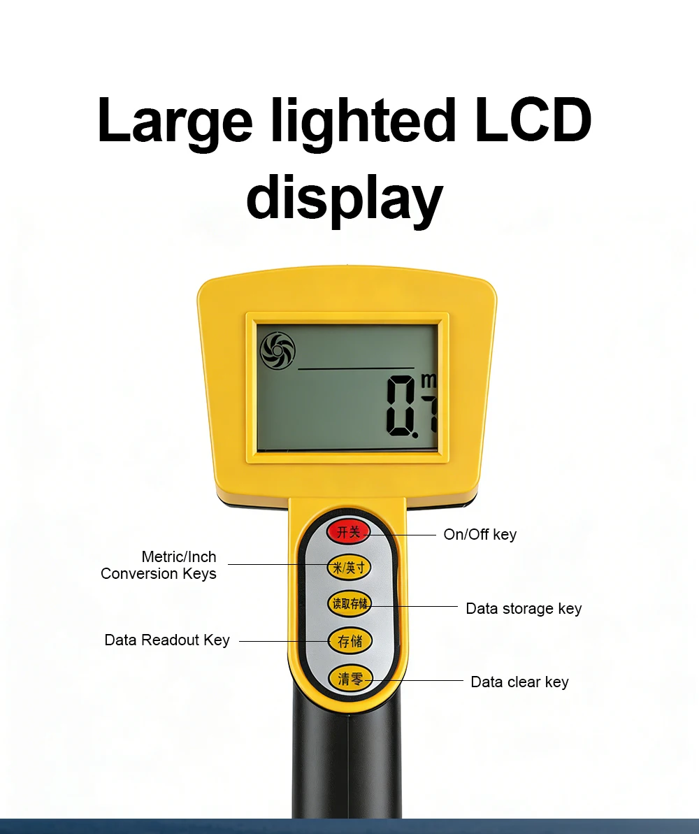 Digital Display Measuring Wheel Rolling Distance Tool Outdoor Rolling Push Gauge