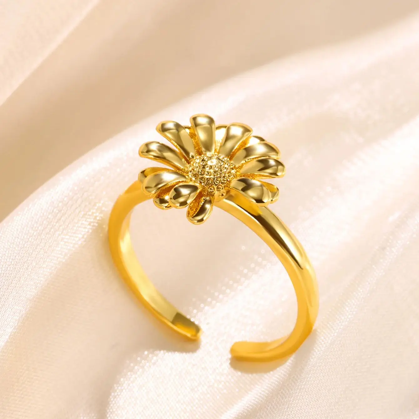 Fashion Daisy Rings Gold Opening Daisy Flower Ring