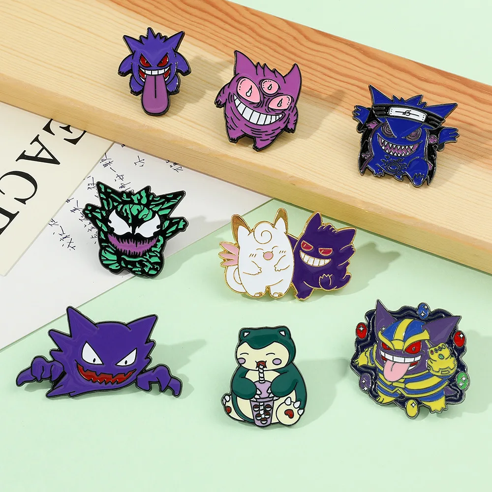 

Brooch Japanese Anime Gengar Pokémons Enamel Pins for Backpacks Cute Brooches Metal Enamel Badges Pins Collection Gift