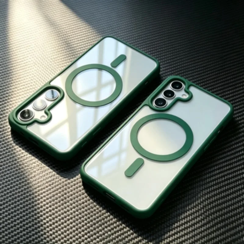 Luxury Transparent Anti-Slip Matte Magnetic Phone Case