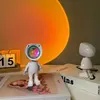LED Seven Colors Light Sunset Light Astronaut Light Rainbow Projection Night Light 360Degree Rotation Rechargeable Ambient Light 4