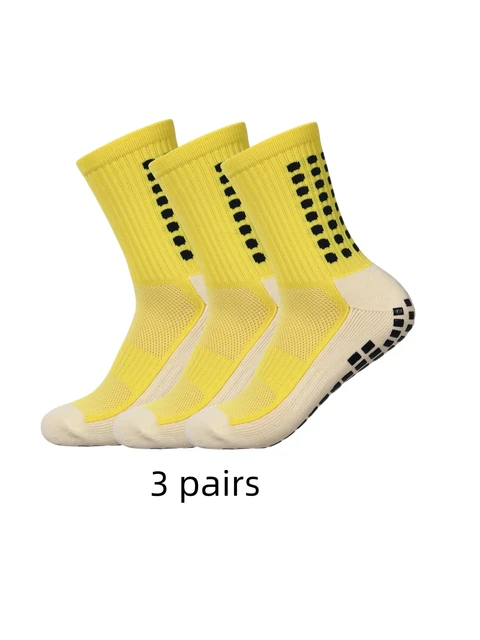 3 pairs of anti-skid classic sports socks with adhesive points, football socks 6