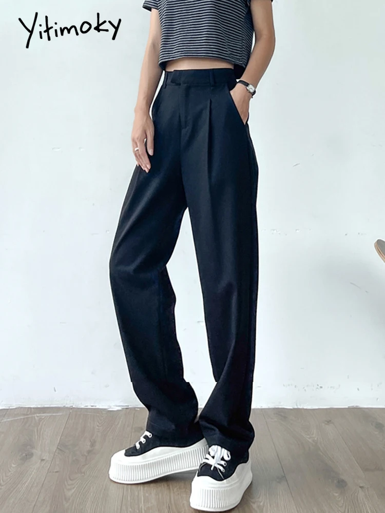 Yitimoky Wide Leg Pants Women Korean Fashion 2022 Casual Loose