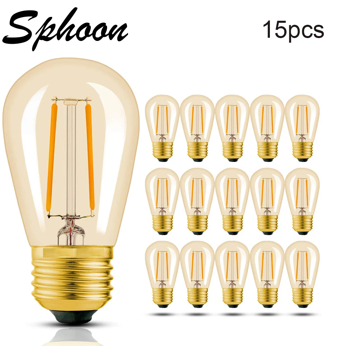 

S14 Vintage Led Filament Bulb E27 1W Amber Glass ST45 Dimmable LED bulb Warm Yellow 2200K Edison Light Lamp For String Lighting