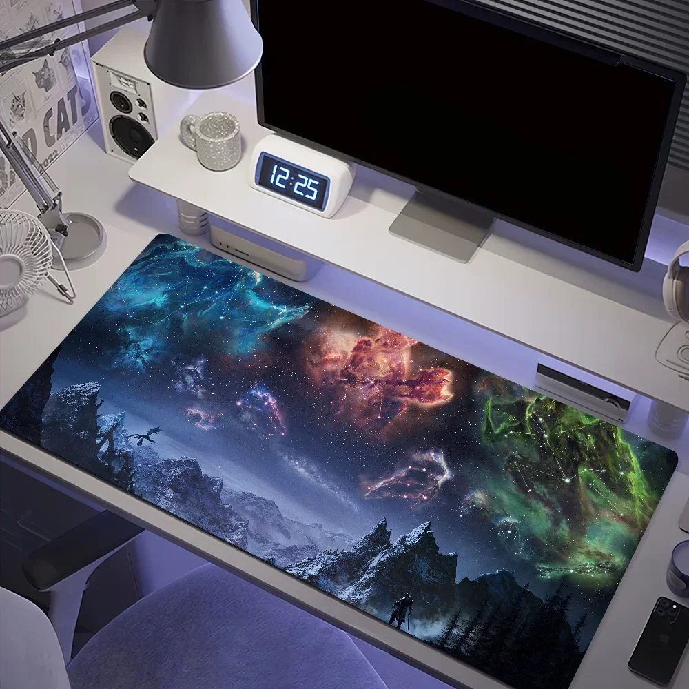 Game The E-Elder Scrolls V For PC Large MousePads Desk Gaming Mouse Pad Stitched Edges Non-Slip Rubber Base Extended mousemats 4