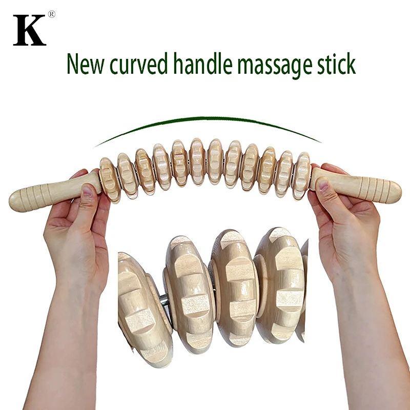 

Wooden Roller Massage Stick Trigger Point Massager Stick For Fascia Cellulite Muscle & Abdomen Body Muscle Belly Relief Tool