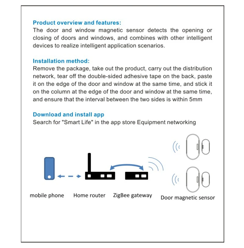 Aubess Tuya ZigBee Gate Sensor Smart Window Door Sensor Detector For Smart Home Security Alarm System Work With ZigBee Gateway alarm keyboard