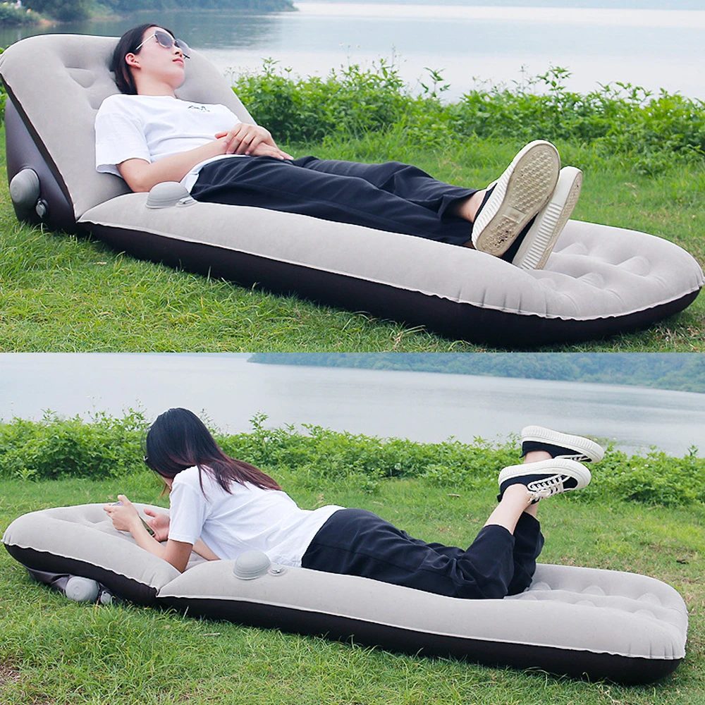 

Multi Functional Lunch Break Inflatable Reliable Back Sofa Portable Folding Press Inflatable Bed Outdoor Camping PVC Cushion Bed