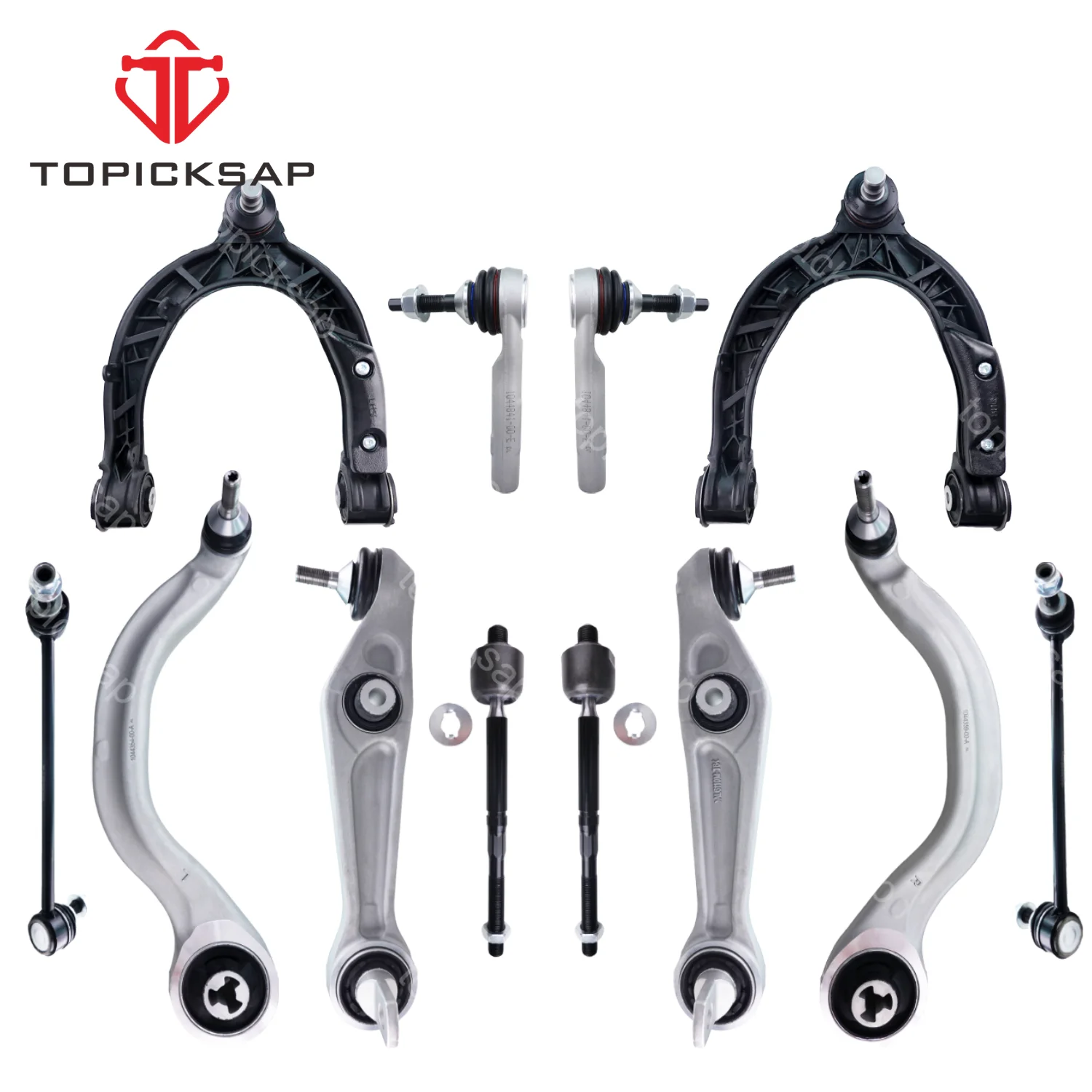 

TOPICKSAP 12pcs Front Upper Lower Control Arm Stabilizer Link Tie Rod Suspension Kits for Tesla Model 3 5YJ3 2017 2018 - 2022