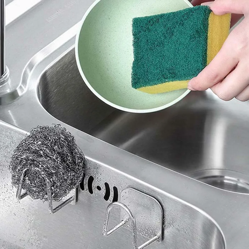 

Kitchen Sink Steel Soaps Sponge Holders Caddy Drain Storage Racks New