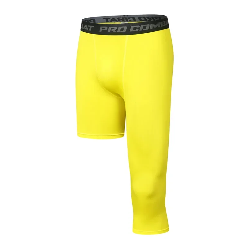 Men Boy Girl Kids Children Running One Leg Tights GYM Pants Basketball Football Soccer Fitness Exercise Sport Capri Leggings 95