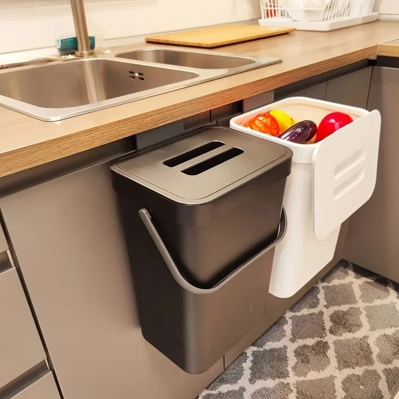 Space-Saving Quiet-Close Trash Can – 3/5L, Eco-Friendly Sealed Bin For Kitchen & Office, No Electricity Needed BEST SELLERS