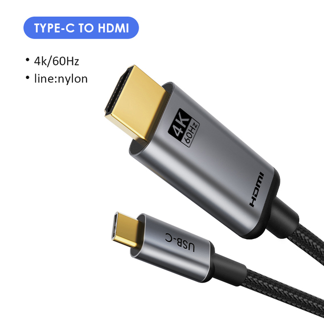Type C to HDMI Cable Thunderbolt 3 4K 30Hz USB C Adapter for Huawei Mate 30 Xiaomi 10 Oneplus 7 USB C Adapter C374
