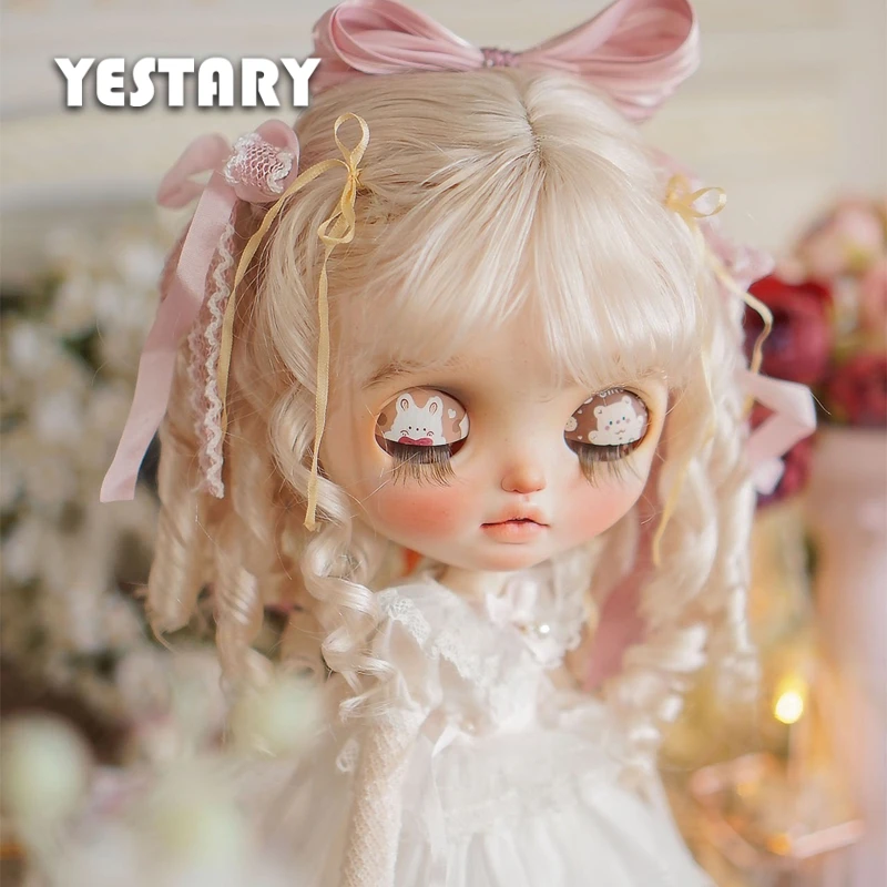 

YESTARY BJD Doll Wig Accessories Mohair Wigs For Blythe DianDian Qbaby DIY Fashion Colour Curly Hair WIth Bangs For Dolls Gifts