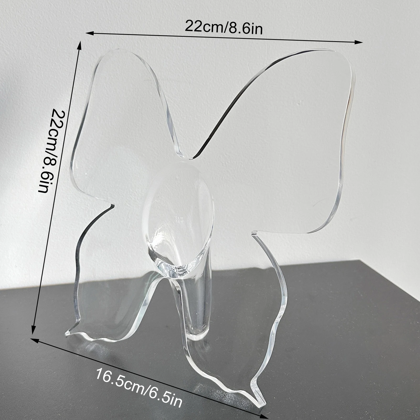 Clear Butterfly Vase Transparent Acrylic Flower Vase Shatter-Proof Desktop Flower Cuttings Holder for Home Dinning Table 5