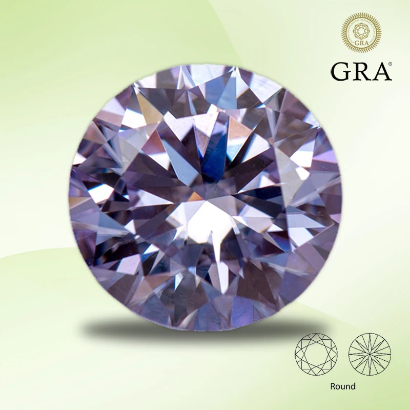 

Moissanite Stone Light Purple Colour Round Cut VVS1 Gemstone Charms Beads Advanced Jewelry Making Materials with GRA Certificate
