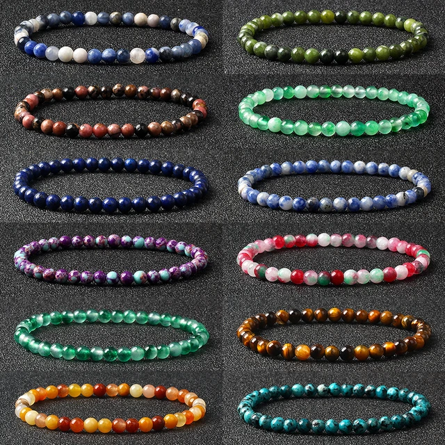 Amazon.com: Neovivi 20pcs Beaded Crystal Bracelets for Women and Girls,  Stackable Stretch Elastic Bohemian Round Stone Glass Bead Bracelet Jewelry  Pack Sets Bulk Wholesale Pink Blue Yellow White Red Black… : Clothing,