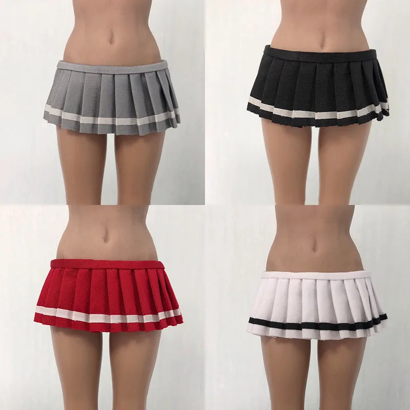 

1/6 Scale Female Soldier Classic Super Short Skirt Milk Silk Fabric Mini Pleated Skirt Clothes Model for 12'' Action Figure Body