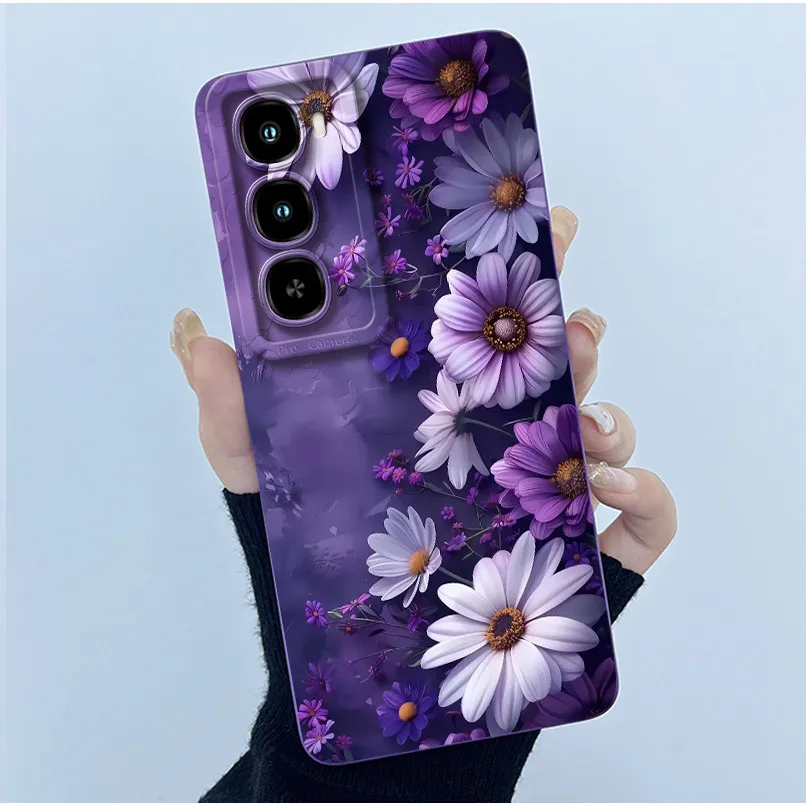 Fashionable Oil Painting Floral Soft Liquid Silicone Phone Case Shell and Back Cover