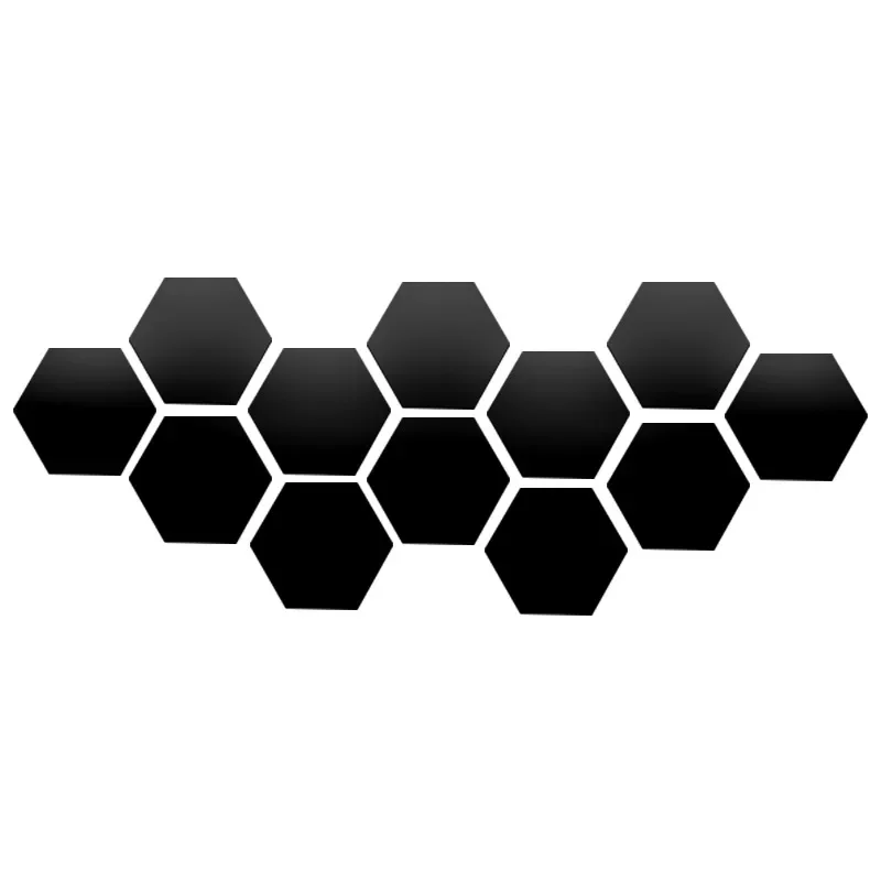 thumbnail image 1 of 6/12 piezas 3D hexagonal espejo pegatina de pared oro rosa DIY TV fondo sala de estar pegatinas decoración de pared dormitorio baño decoración del hogar, 1 of 5